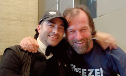 Wim Hof with a member of the film team